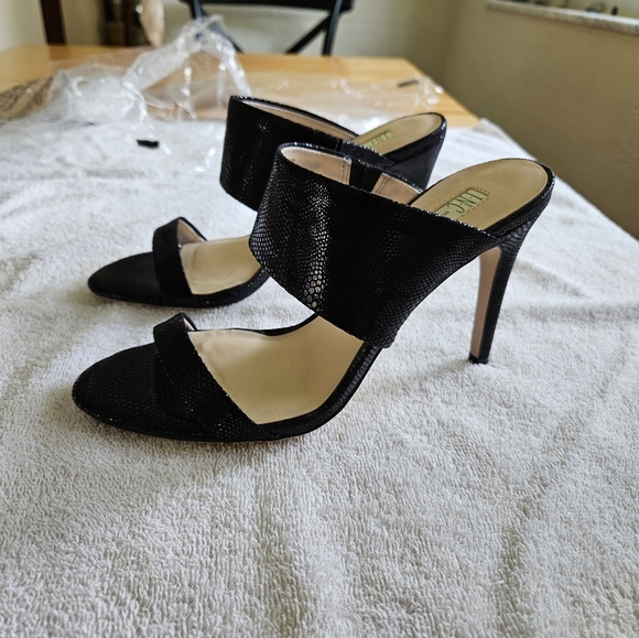 I-N-C International Concepts High Heel Stilletto Sandal Gloss Black / Tan - Picture 9 of 11